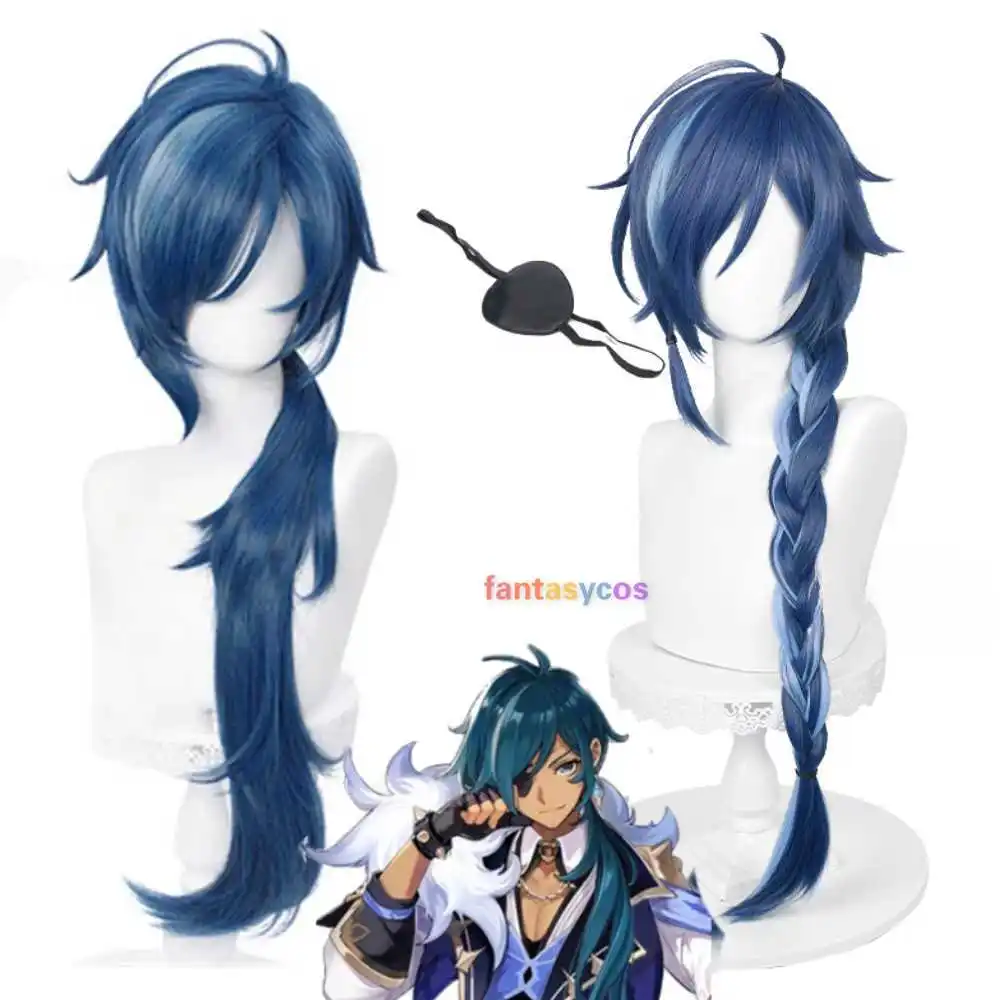 

Genshin Impact Kaeya Cosplay Wig 80cm Long Blue Wig Cosplay Anime Cosplay Wigs Heat Resistant Synthetic Wigs Halloween Role Play