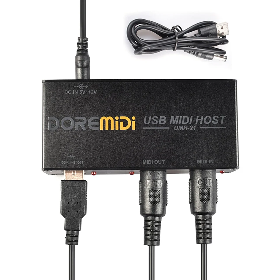 DOREMiDi UMH-21 USBMIDIホスト 各種ケーブル付き UMH-21ドルミディ高速USBミディホストボックス、1-in-1アウト16