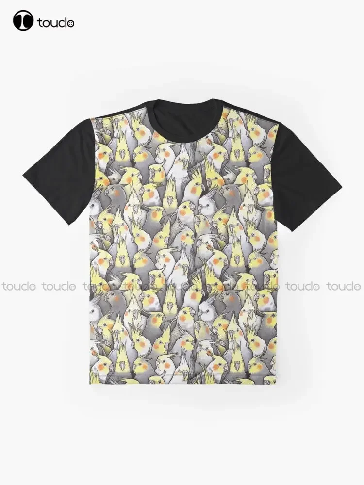 Cockatiels Galore Graphic T-Shirt Custom Aldult Teen Unisex Digital Printing Tee Shirts Custom Gift Xxs-5Xl Streetwear