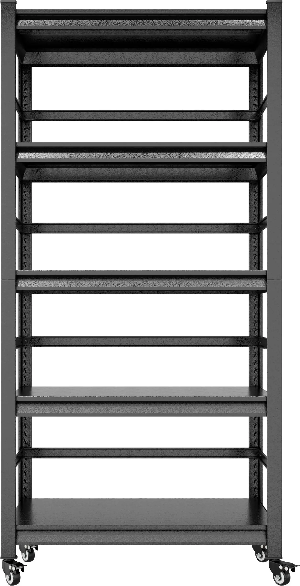 Estantería de garaje de 63 "H y almacenamiento, de fácil montaje Estantes de Metal, estante de 5 niveles con ruedas, estante ajustable de acero resistente a la oxidación