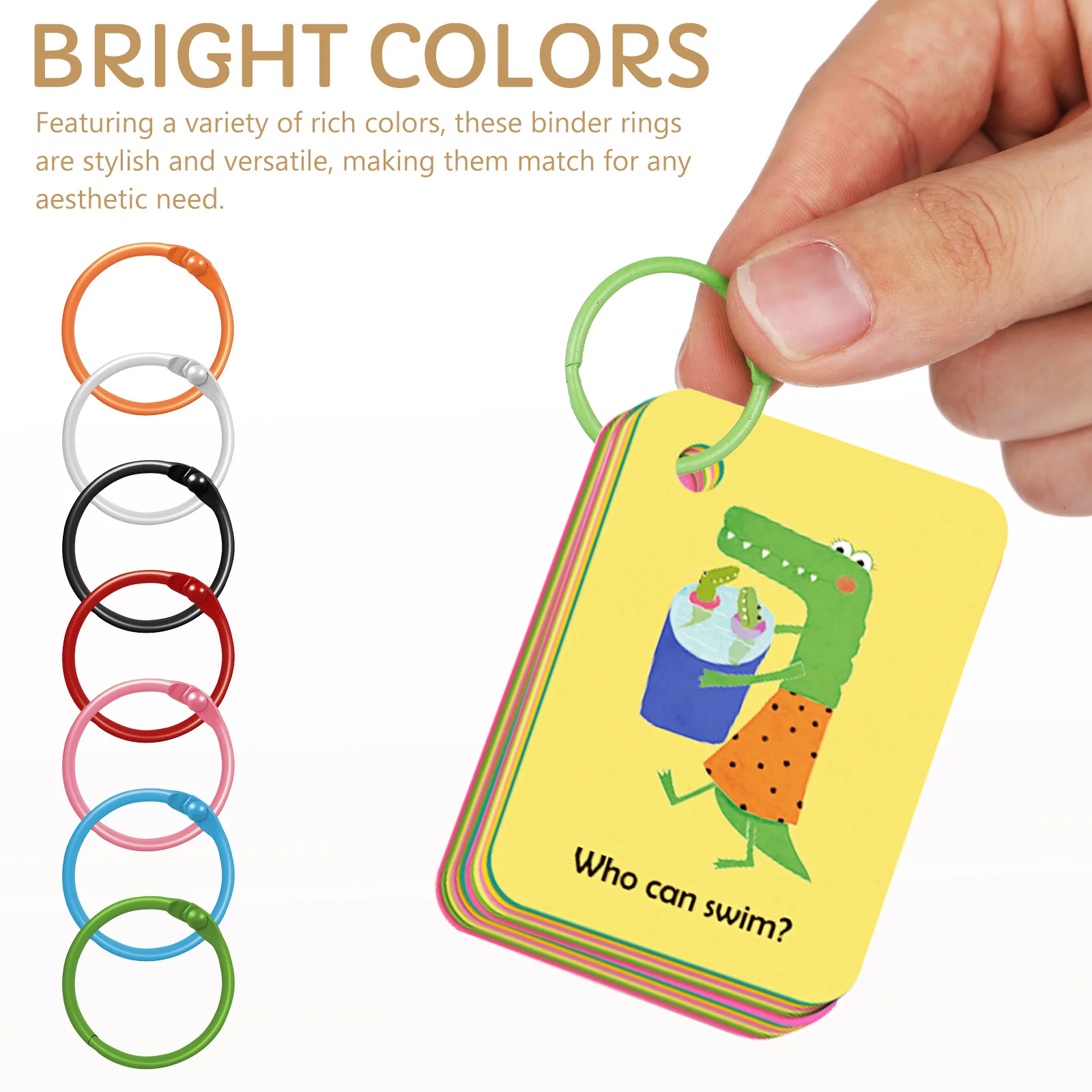 70 pcs Bright Colors Binder Rings For Index Cards Loose Leaf Notebook Keychain Book Ring Scrapbook Flashcards Planner Binding