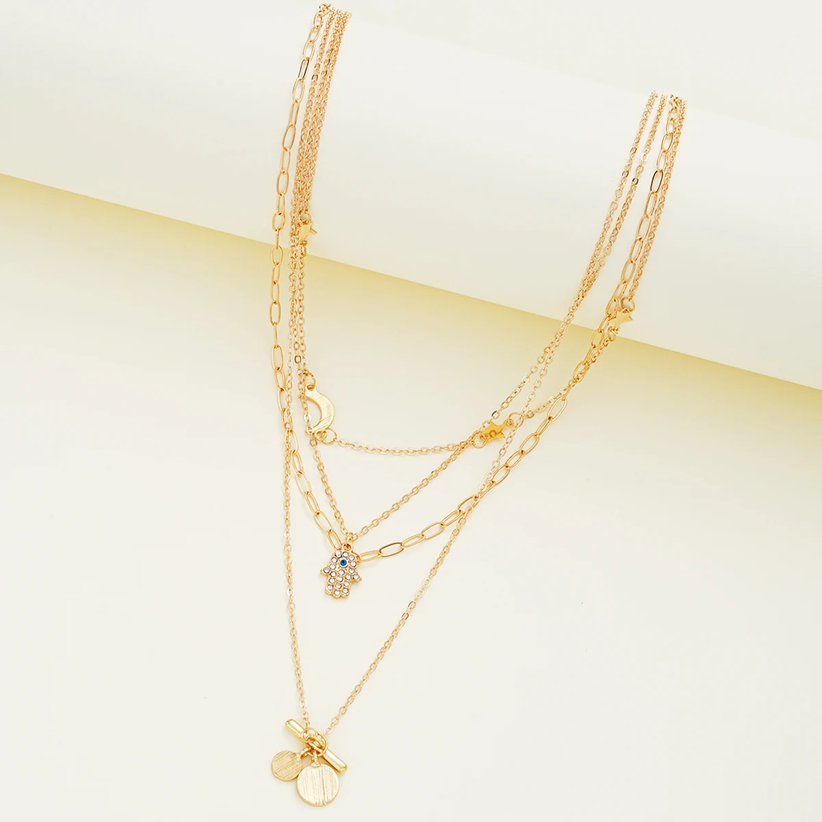 Bohemian Gold Color Multilayer Handmade Chain Vintage Fashion Crystal Pendant Necklaces Sets Jewelry For Women Accessories 2024