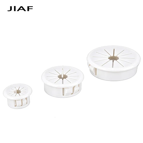 RSB Desk Grommet White Nylon Snap-on Cable Hole Cover 16-45mm Wire Outlet Ring for Office Computer Table Panel Box Wiring