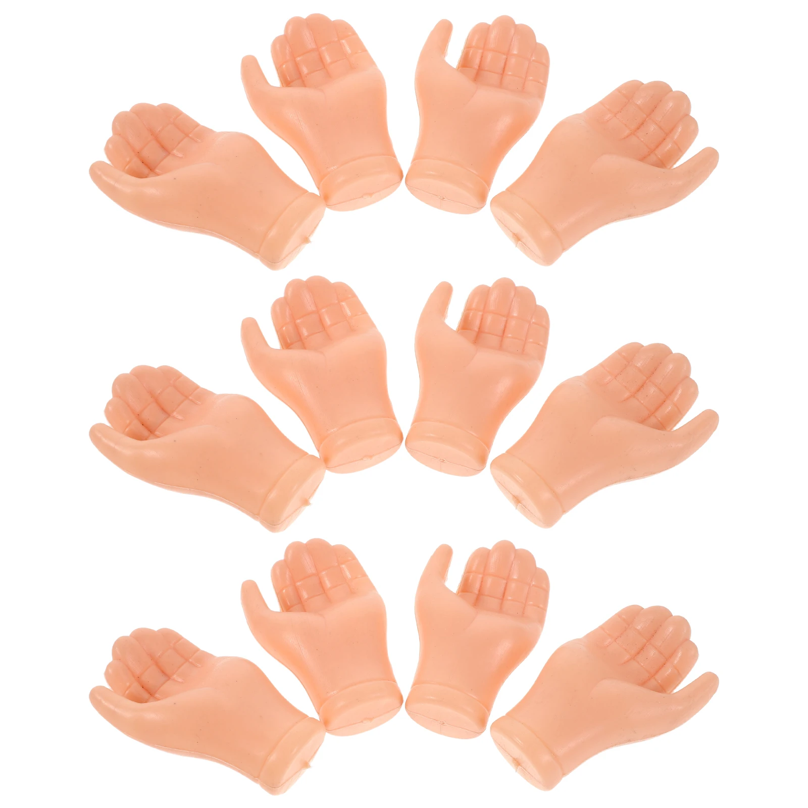 Adereços de mão em miniatura simulação realista mãos de plástico para diy fazendo kit pequenas mãos de fantoche em massa leve