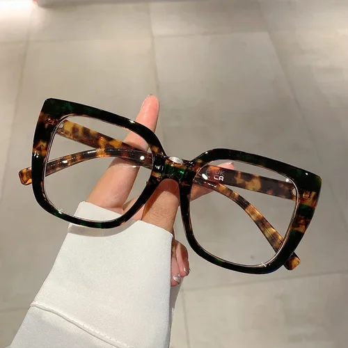 Monturas de gafas cuadradas de gran tamaño 2025, nuevas gafas de diseño de marca Ins, gafas de mujer con borde Multicolor Vintage a la moda