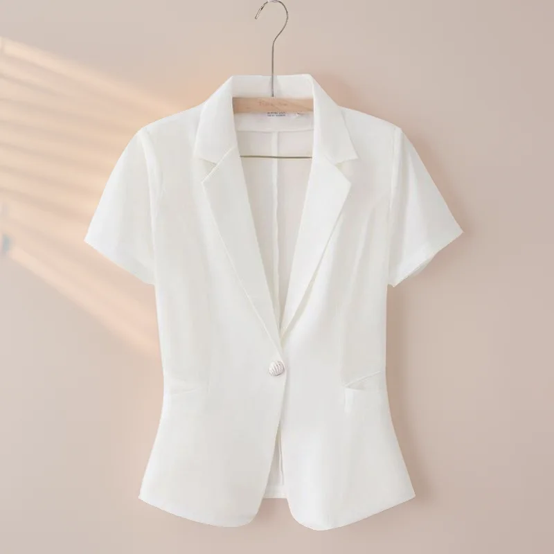 

Summer Women's ort Sve Slim Fit Light Me Jaet Large Size Profional High End Sle Top Quali Businwear