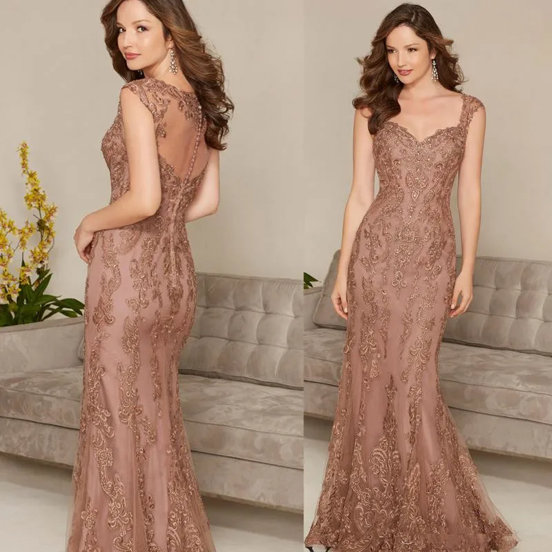 drop shipping 2025 mermaid cheap discount in stock lace appliques new Elegant Prom Dresses brown Long bridesmaid Evening Dress