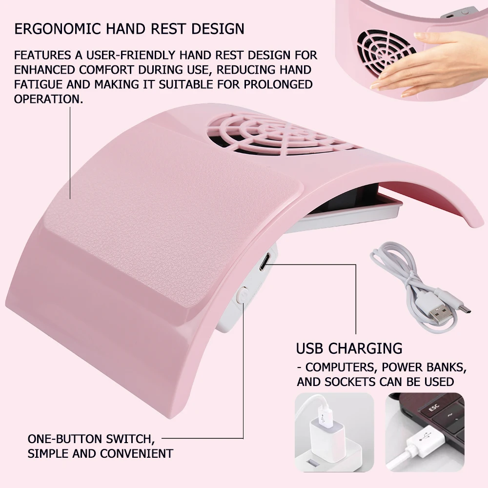 小さなネイル集塵機抽出ファンマニキュアマシン用強力なネイル掃除機除去フィルターバッグネイル機器
