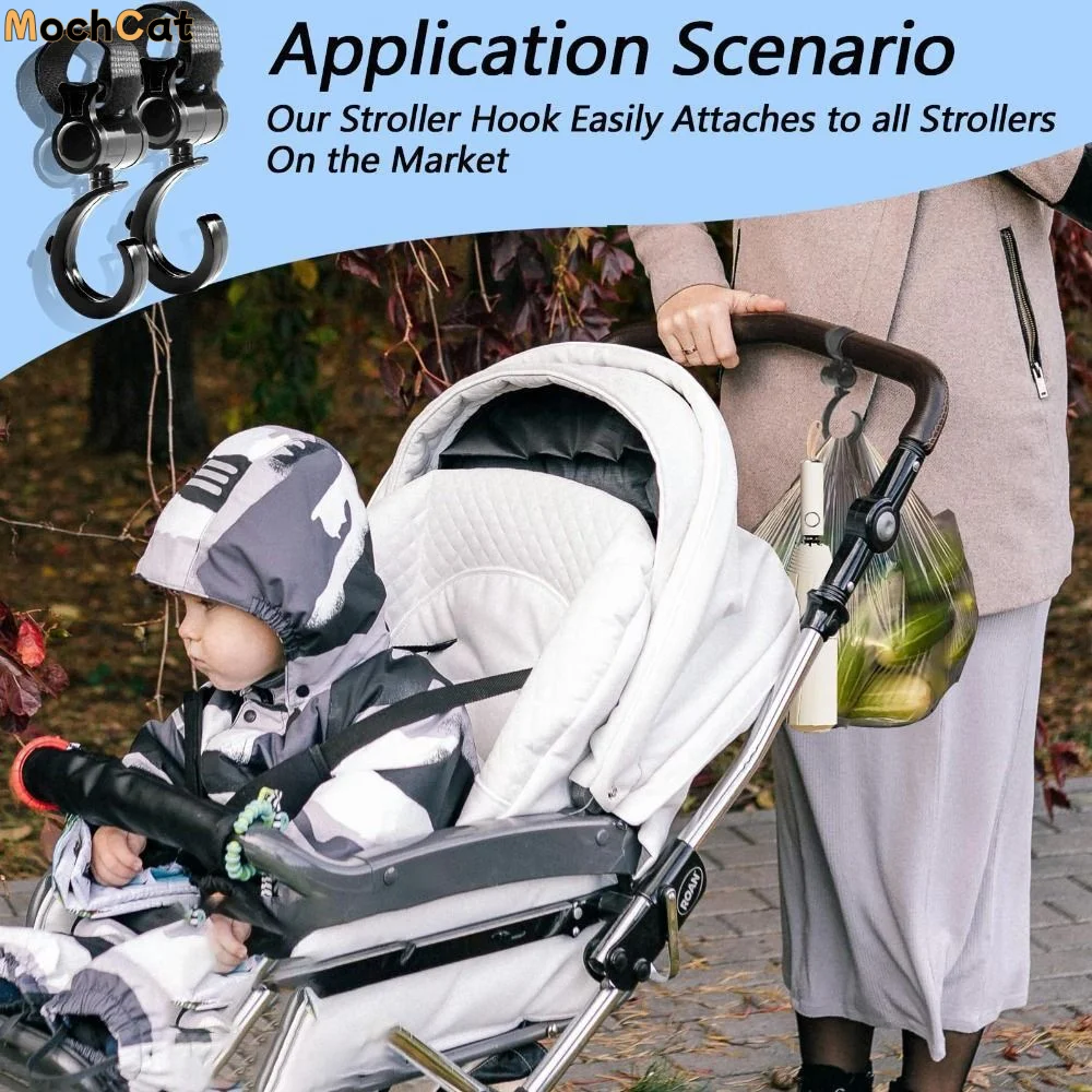 

Крючок для коляски с большим креплением, вращающийся на 360 градусов, крючок-держатель для коляски, прочные аксессуары для детских колясок