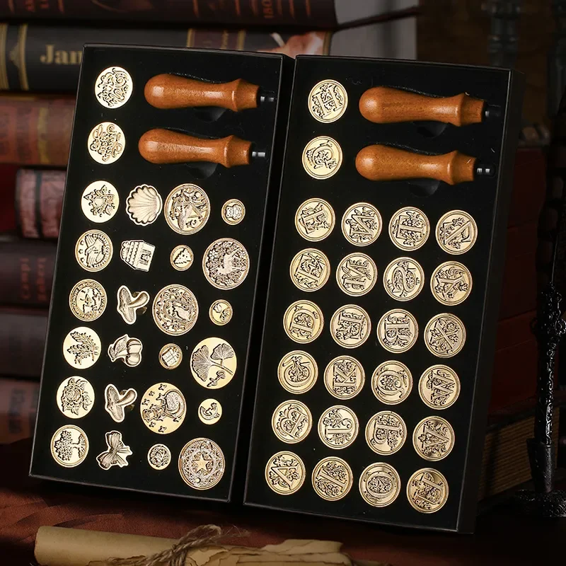 for Big Map Copper Head Gift Box  26 Letter Seal Handle Fire Paint Seal Set