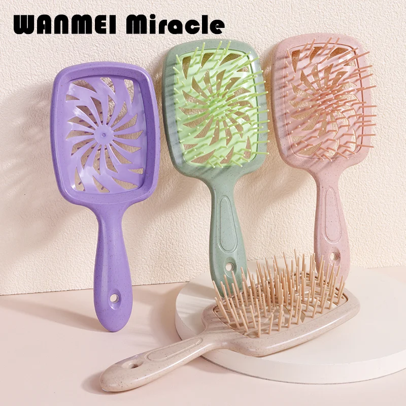 

1 шт., щетка для волос на воздушной подушке, пшеничная солома, спутанная расческа для массажа кожи головы, полая ветряная мельница, антистатическая расческа, инструмент для укладки салона