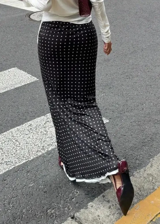 

Autumn Fashion Polka Dot Slim Skirt for Women Temperament Commuting Female Elegant Sweet Skirts