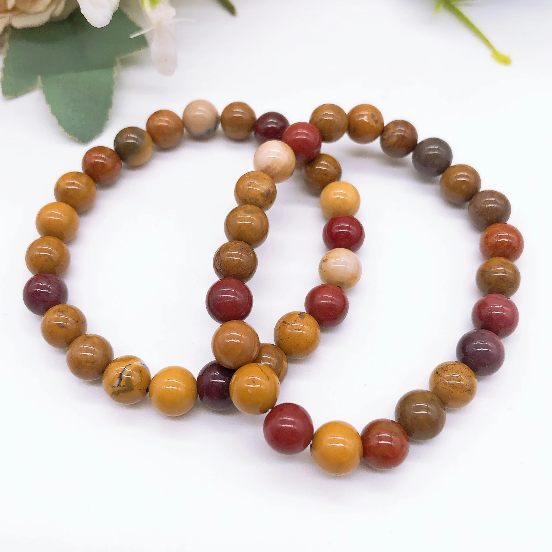 Natural Mookaite Beads Bracelet Crystal Stone Fashion Wrist Chain For Sweet Reiki Healing Strand Bangle Jewelry Home Decor Gift