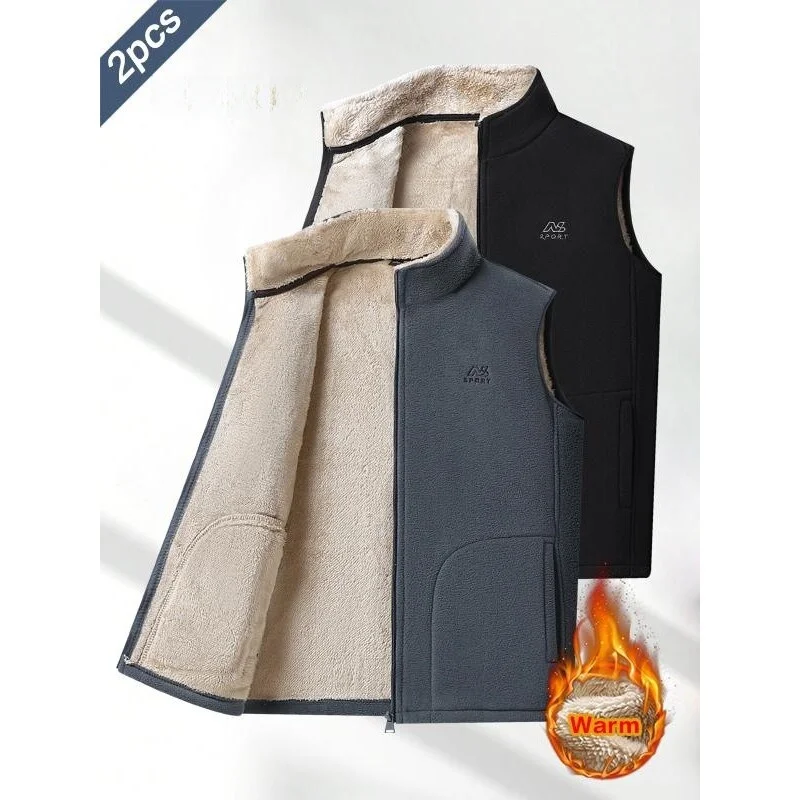 

Men's Fleece Vest Jacket M 47213 Warm Comfortable Inner Wear Spring Season Couple Friendly No Brand Registered Trademark