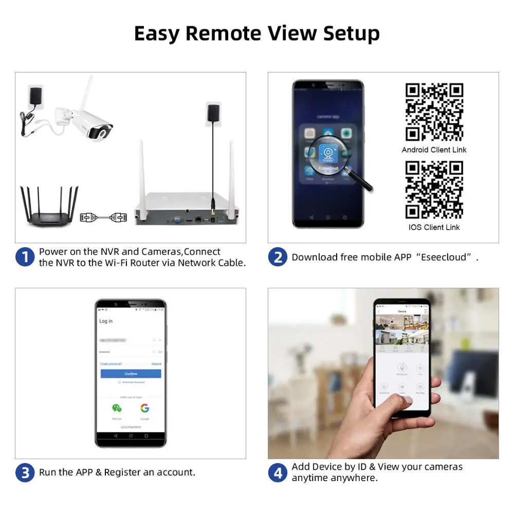 Imagem -06 - Jooan 10ch Nvr Adequado para Kit de Sistema de Câmera de Segurança sem Fio de Jooan Gravação de Áudio ao ar Livre Sistema de Câmera Cctv à Prova Dágua