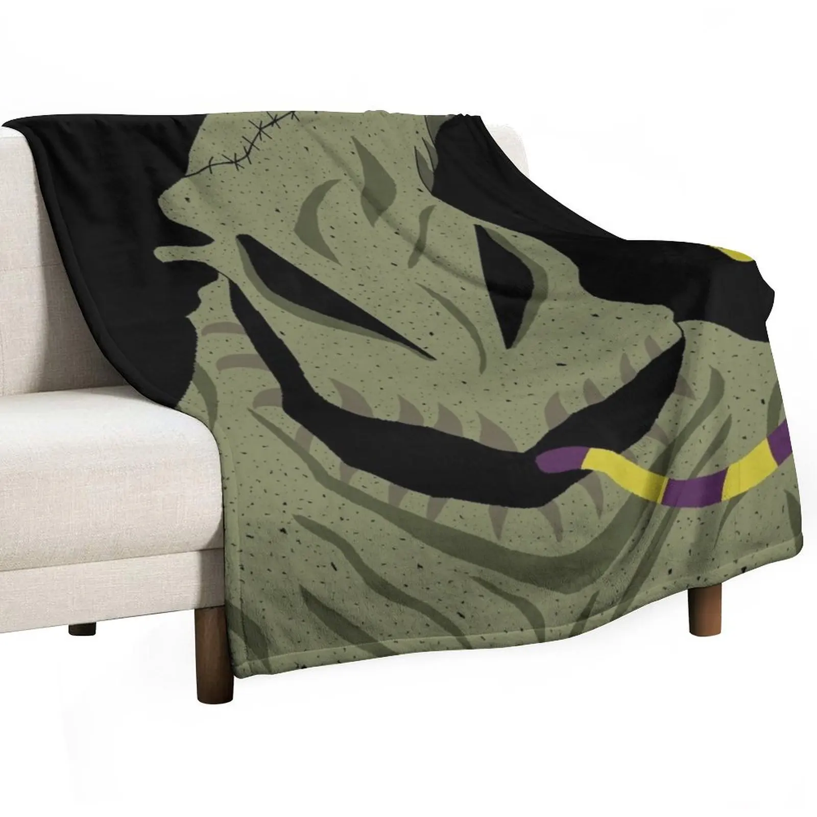 the nightmare before christmas oogie boogie eatin a spider (burlap color version) Throw Blanket Giant Sofa Blankets