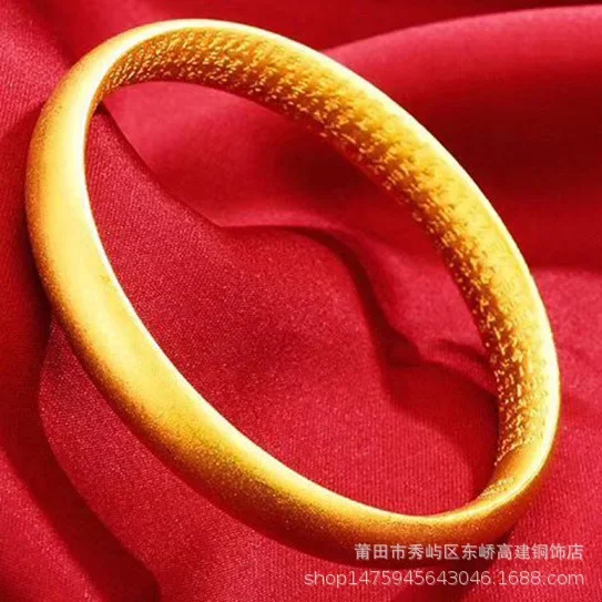 9999 real gold 24K yellow gold Ancient method heart sutra bracelet gold shop with frosted silent inheritance bracelet