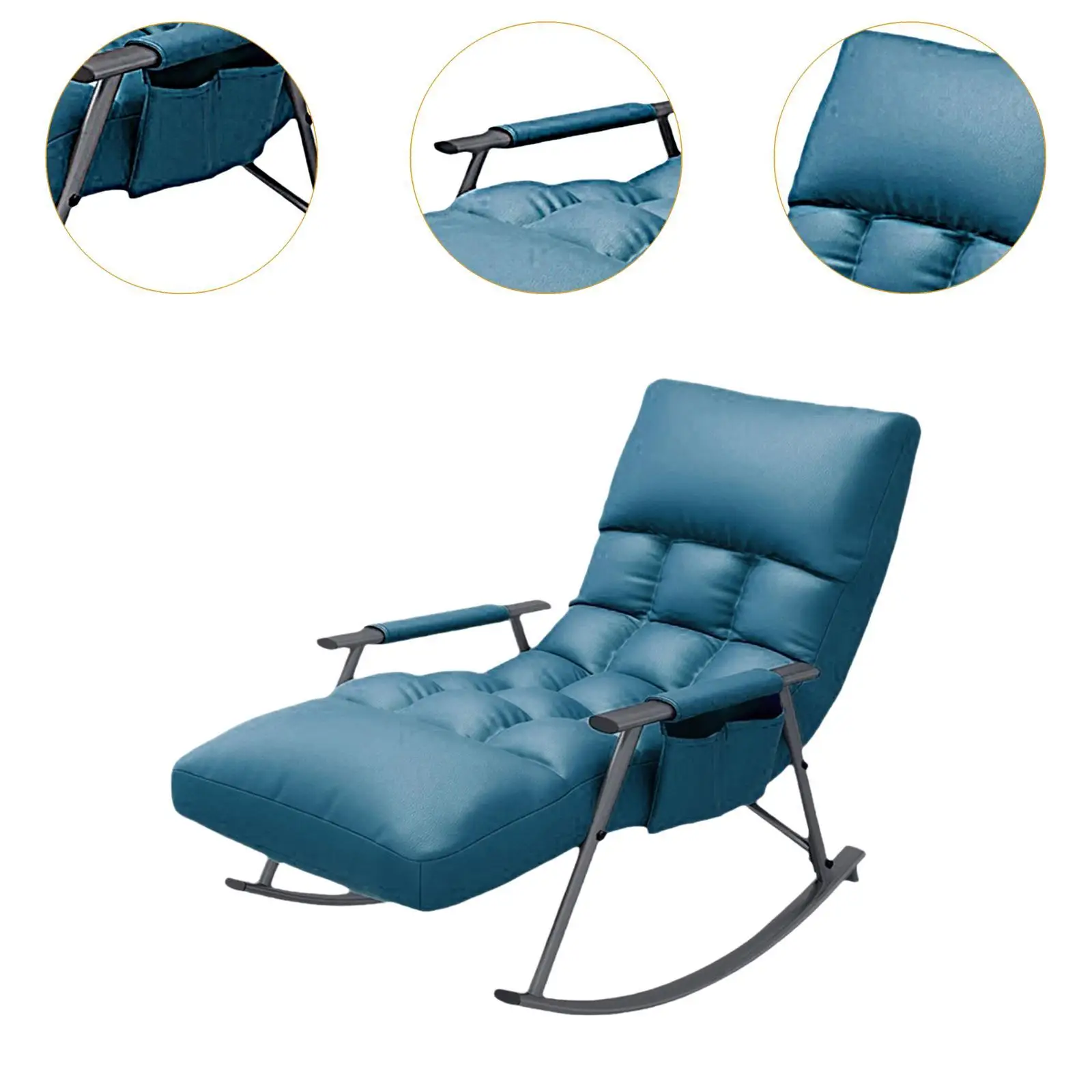 Rocking Chair Lazy Sofa Casual Reading Chair Portable Versatile Accent Chair Armchair for Balcony Garden Office