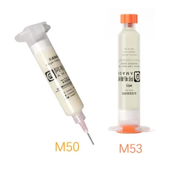 1Pcs Original AMAOE M50/M53 solder Flux 10CC Syringe Soldering paste welding flux With 2 needle for mobile phone Laptops CPU BGA