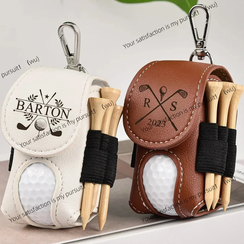 PU Golf Bag Outdoor Waist Hanging Golf Nail Set Nail Storage Bag Laser Engraving