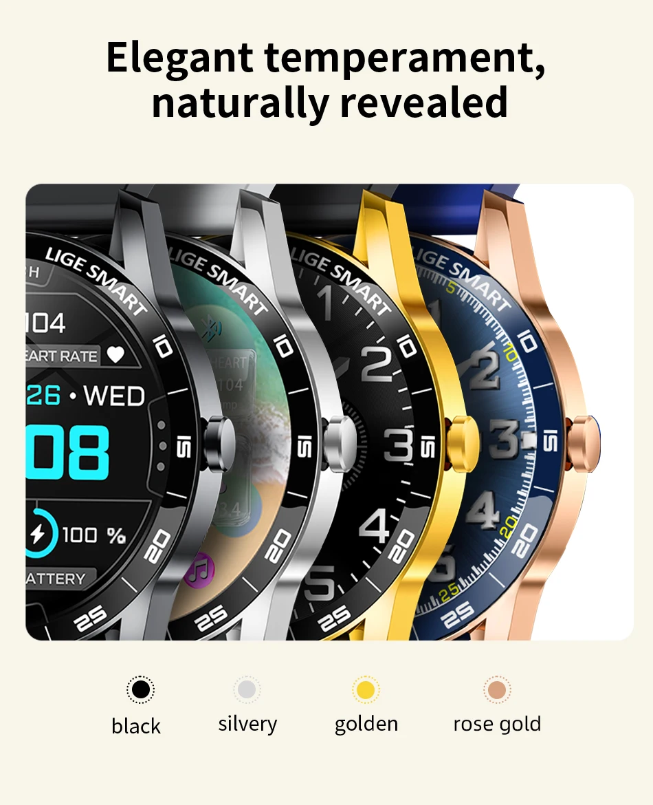 LIGE 2026 New Smartwatch Men 1.38" HD Bluetooth Call Heart Rate Monitor Waterproof Sport Smart Watch Women For Android iOS Phone