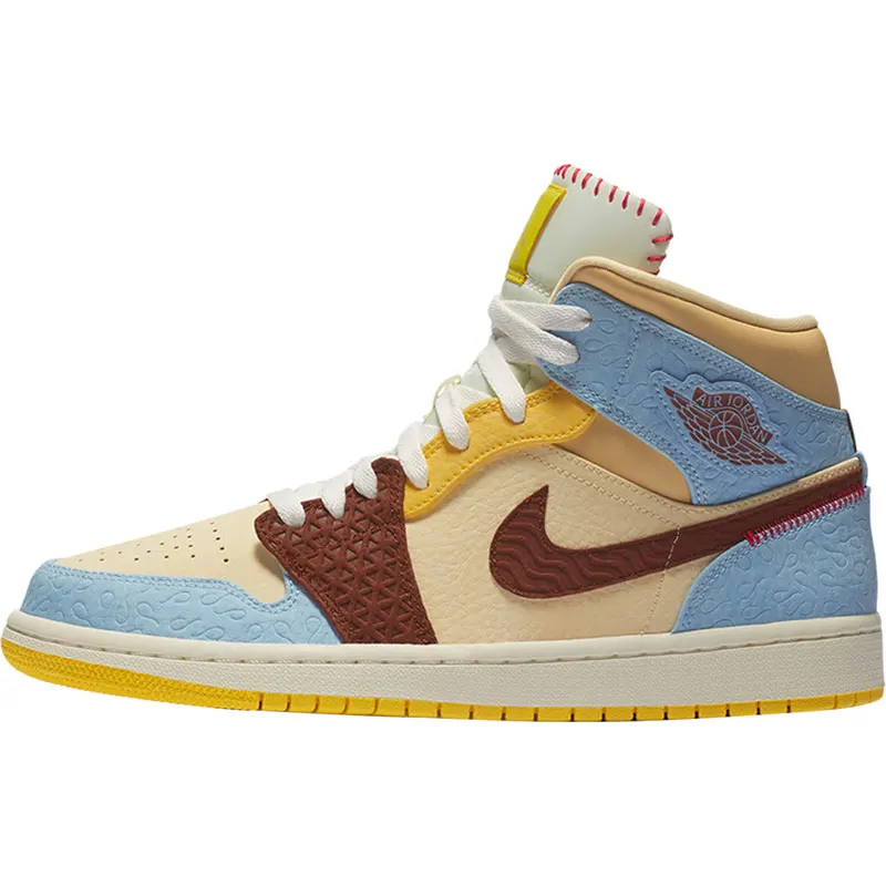 Nike Genuine Jordan 1 Mid AJ1 Men's High-top Basketball Shoes CU2803-200