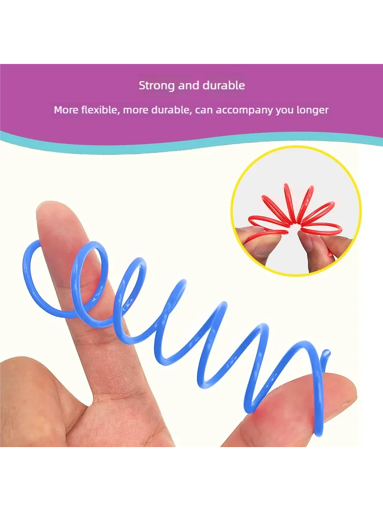 Colorful Plastic Spring Cat Toy Interactive Jumping Pet Toy For Cats Self-Playing Fun Elastic Chew Resistant Pet Amusement Toy gallery 3