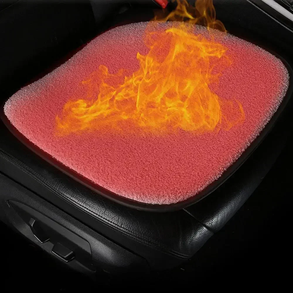 Winter Heated Car Seat Cover Heated Cushion USB Charging Office Heated Seat Cushion Warm Pad Lambswool Heating Warmer Cushions