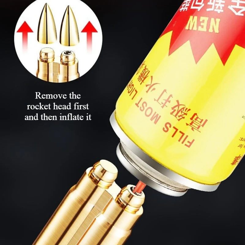Bullet shaped metal inflatable lighter compact portable outdoor windproof red flame cigarette lighter cigarette accessories New