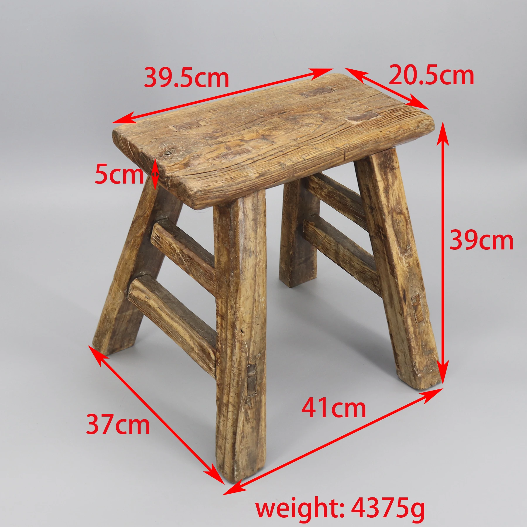 Refurbished Old wooden stool, Big size, Solid wood, Side table, Wooden pedestal, Chinese antique