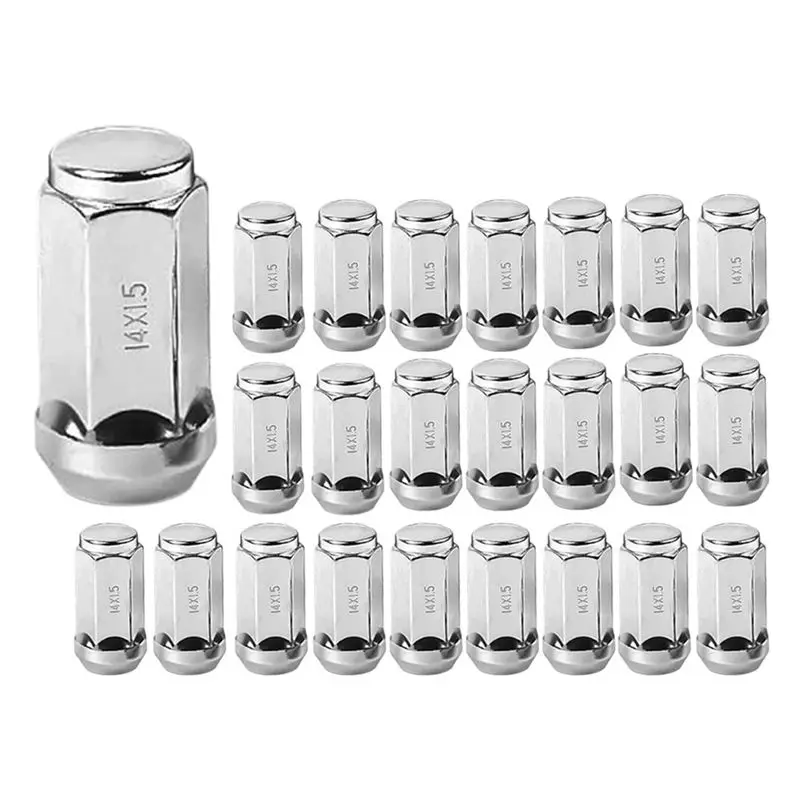 

Easy To Use 24Piece Car Lug Nuts M14X1.5 Thread Cone Seat Car Wheel Nuts Parts Accessories For Ford Silverado GMC 1999-2019