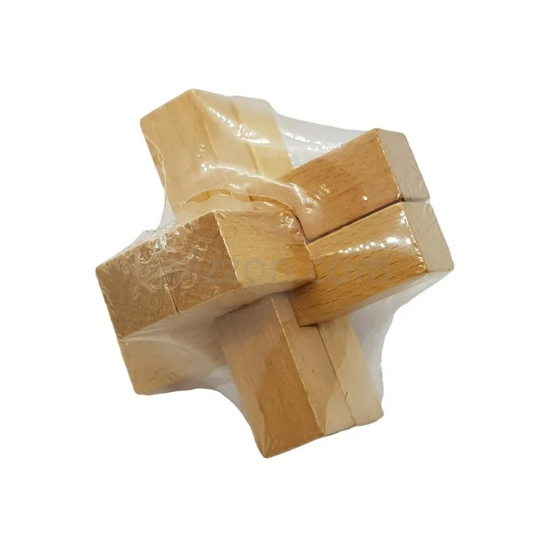 Classic 6-piece Wooden Interlocking Cross Burr Puzzle Game for Adults Kids