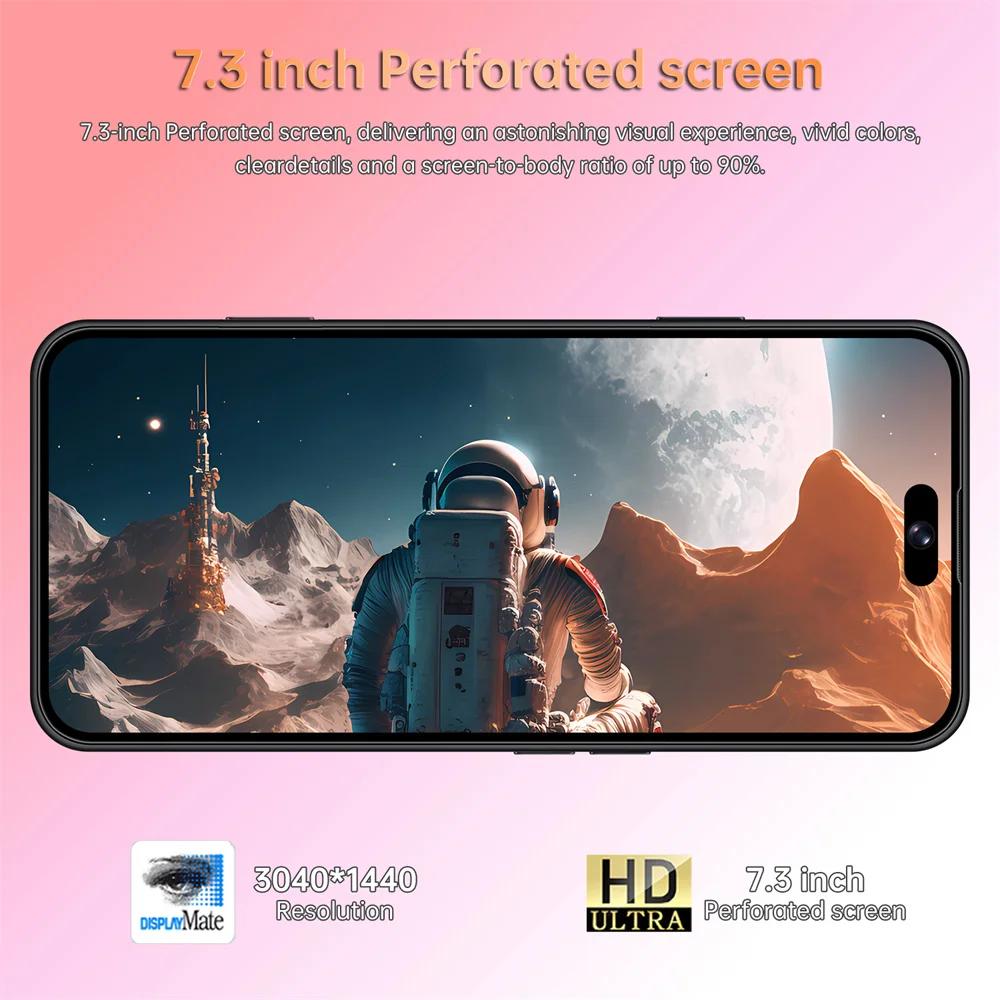 NEW HOT i17 Pro Max Original 7.3 HD Mobile Cell Phones 7800mAh 5G