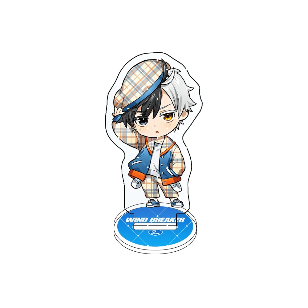 Wind Breaker Sakura Haruka 10cm Acrylic Stand keychain 2nd Anniv Retro Plaid Outfit Cute Beret Collectible Birthday Gifts