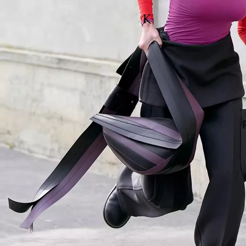 Contrast Color Wide Shoulder Strap Women Bag Fashion Large Capacity Handbag Geometric Underarm Bag Single Shoulder Bag