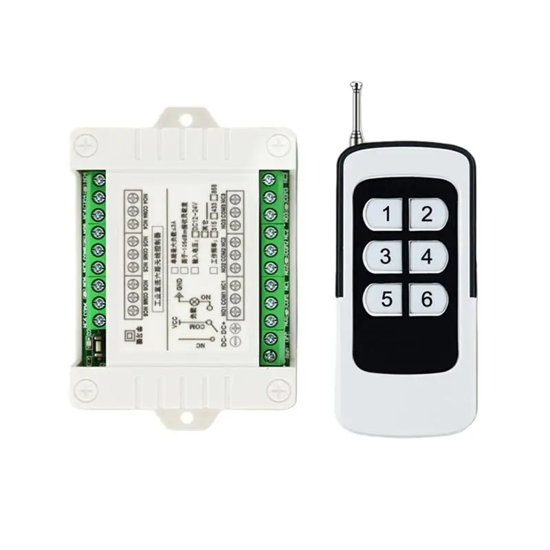 Stylish-Mhz RF Wireless Remote Control Switch 433Mhz 6CH Relay System Receiver Transmitter DC 12V-36V