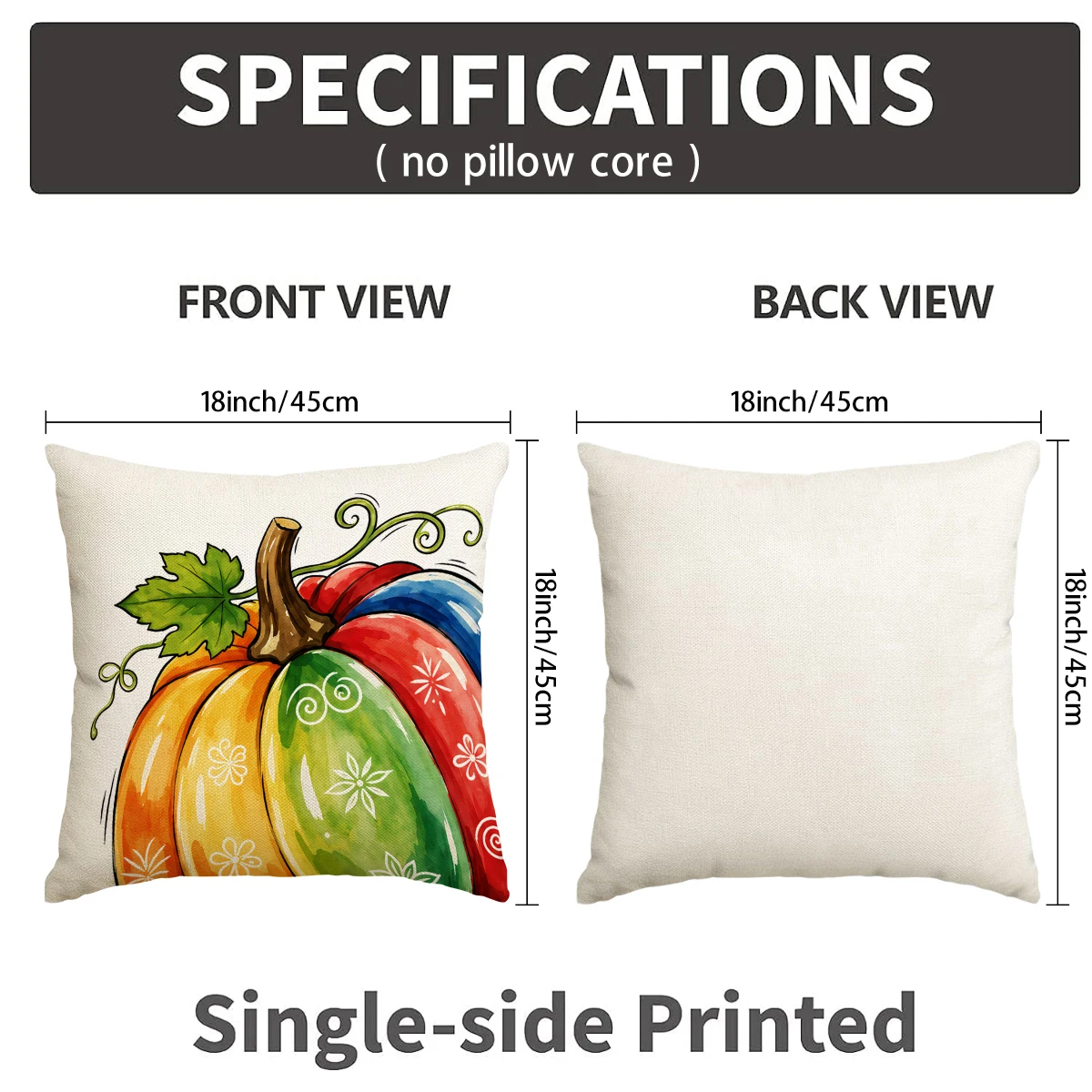 4pcs Autumn Thanksgiving Pillow Cover, Autumn Home Decoration Sofa Cushion Cover, Thanksgiving Decoration (without Pillow Core)