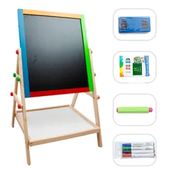 Kids Chalkboard & Magnetic Dry Erase Board And Chalkboard Paint Storage Tray There Are Black And White Sides Kids Toys Gift