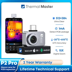 P2PRO Macro Lens Thermal Imager 600℃ High Temp Range 256*192 Infrared Camera for android phone iphone
