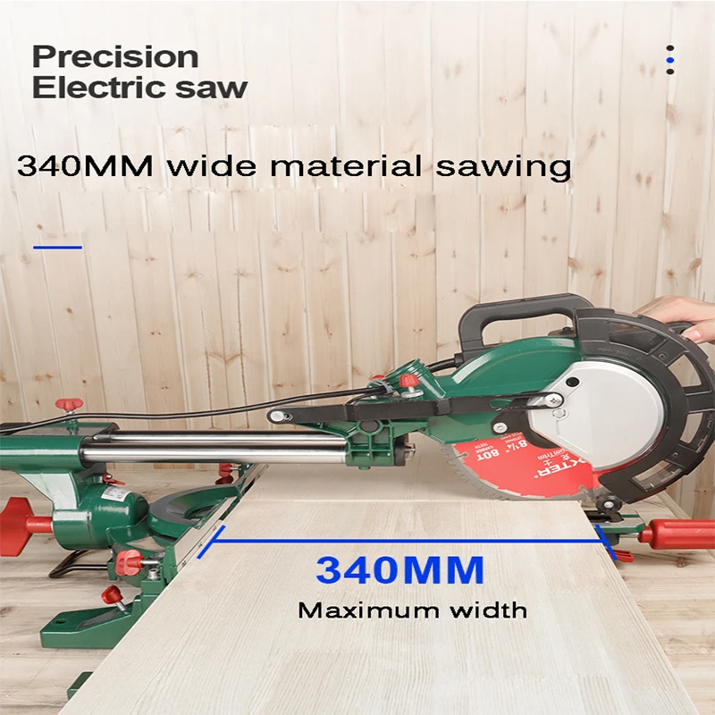 Cutting Saw Pull Rod Miter Saw High Precision Miter Saw Push-pull Household Saw Woodworking Pull Rod Saw Aluminum Machine