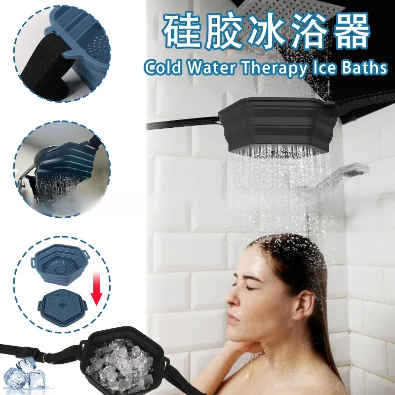 Selling at a low price  Athlete Ice Making Creative Silicone Shower Folding Ice  Bath Tool Silicone Ice Tub