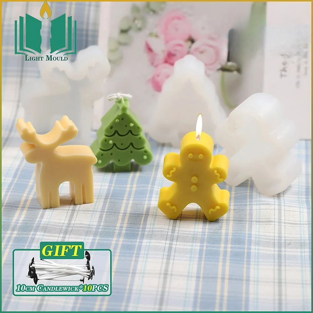 1-5PCS Weihnachten Silikon Kerze Form DIY Handgemachte Aromatherapie Formen Backen Harz Seife Dekorative Ornament Werkzeuge für wohnkultur