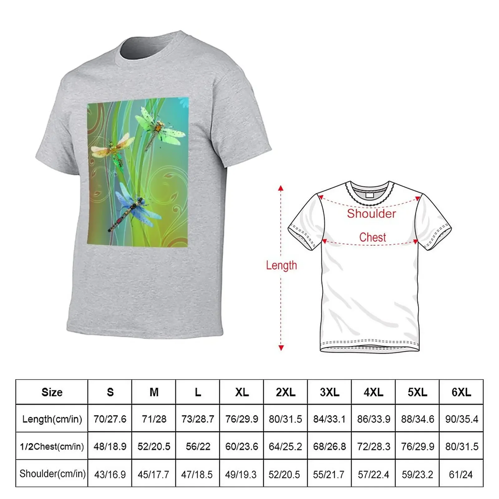 Meadow Dragonflies, Fantasy Circuit Board Insects T-Shirt tees for a boy black t shirts for men