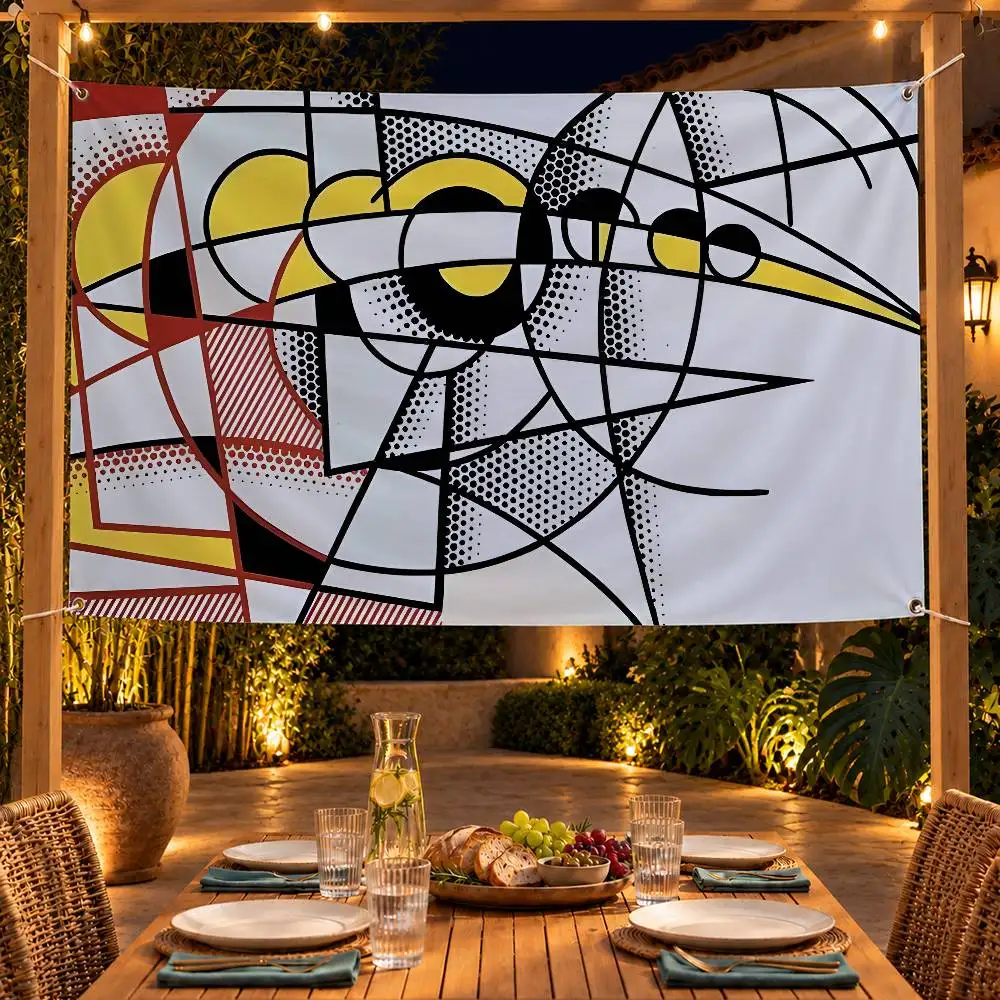 Artistic Artist Roy Lichtenstein Flag Banner Tapestry For Party Outdoor Garden Yard Home Decor