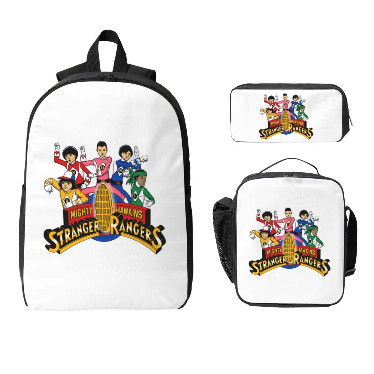 

Stranger Rangers Backpack Boys Girls BookBag School Bag Computer Shoulder Bags 3ps Insulated Lunch Bag Pencil Case