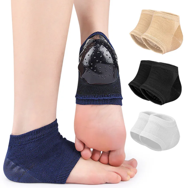 Bantalan Tumit Silikon Gel Pelindung Anti Retak Tumit Penopang Plantar Fasciitis Bantalan Perbaikan Kulit Kaus Kaki Setengah Yard
