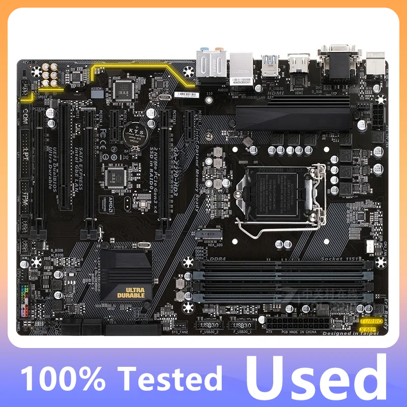 Ga-z270-hd3 Original Desktop Z270 Motherboard Lga 1151 Ddr4 Usb3.0 Sata3 M.2 Multi Slot 100% Test