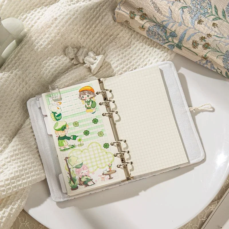 Student Diary Loose Page Handheld Book Literary A5A6 Diary Handheld Book Cute Notes Detachable Notebook Office Accessories