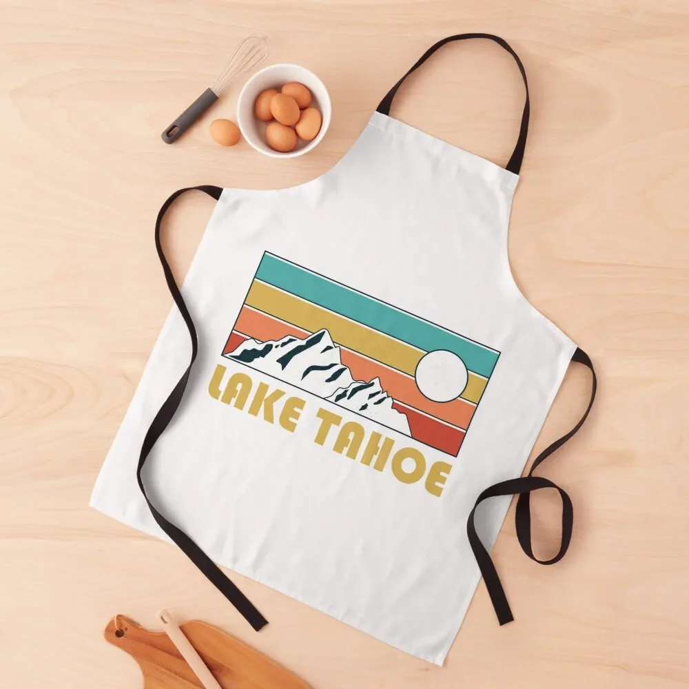 

Lake Tahoe Retro Vintage - Lake Tahoe Nevada California Mountain Souvenir - Gift - Hometown Hiking Nature Apron Salon Apron