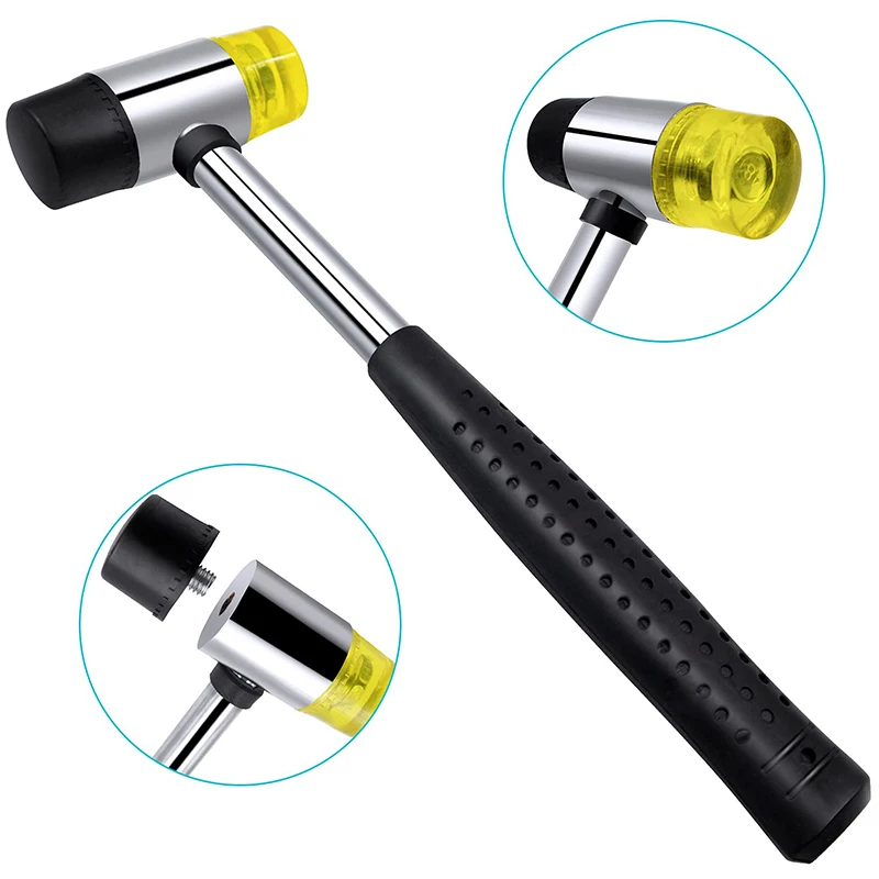 Ring Sizer Measuring Tool Set Including Ring Mandrel Metal Ring Sizer Gauge Kit Rubber Jeweler's Mallet Hammer US Plug